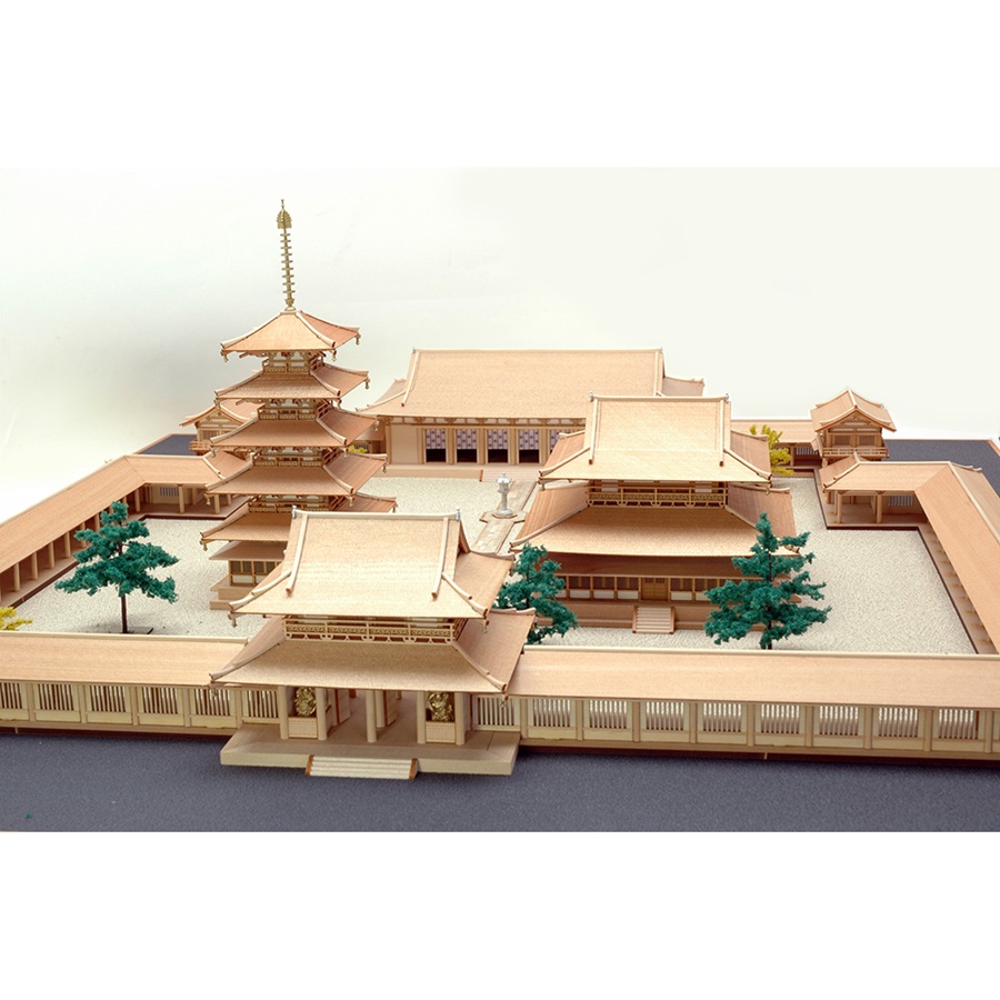 画像: ウッディジョー (NO.363) 1/150 法隆寺 全景モデル 木製模型 組立キット 