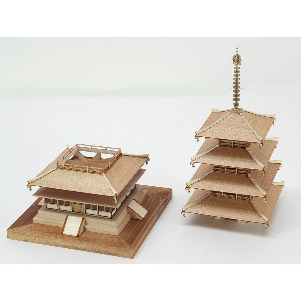 画像: ウッディジョー (NO.359) 1/150 法隆寺 五重の塔 木製模型 組立キット 