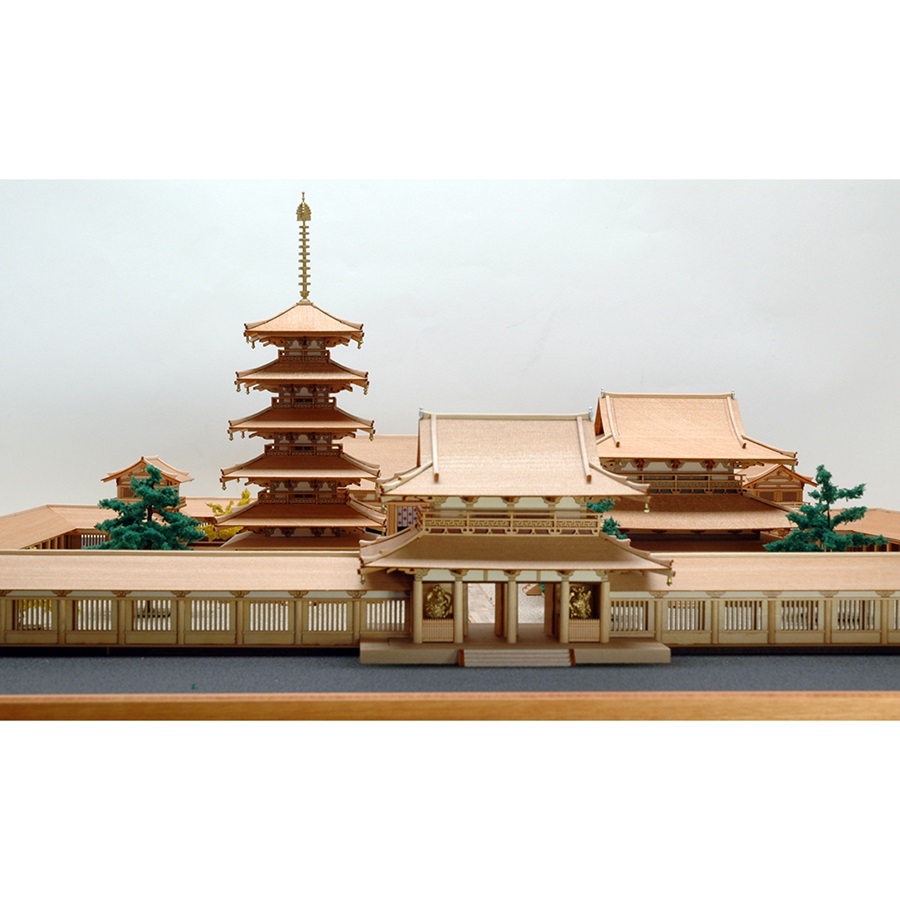 画像: ウッディジョー (NO.363) 1/150 法隆寺 全景モデル 木製模型 組立キット 