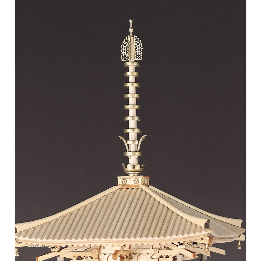 画像: ウッディジョー (NO.344) 1/75 法隆寺 五重の塔 木製模型 組立キット 