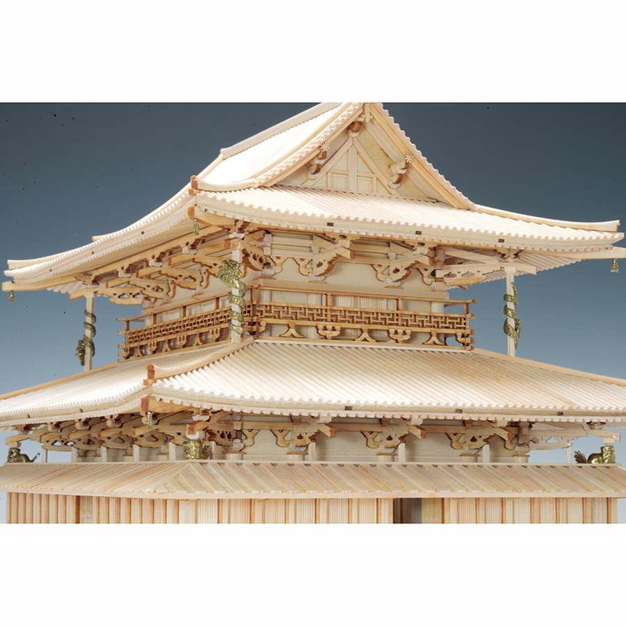 画像: ウッディジョー (NO.345) 1/75 法隆寺 金堂 木製模型 組立キット 