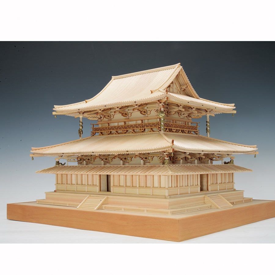 画像: ウッディジョー (NO.345) 1/75 法隆寺 金堂 木製模型 組立キット 