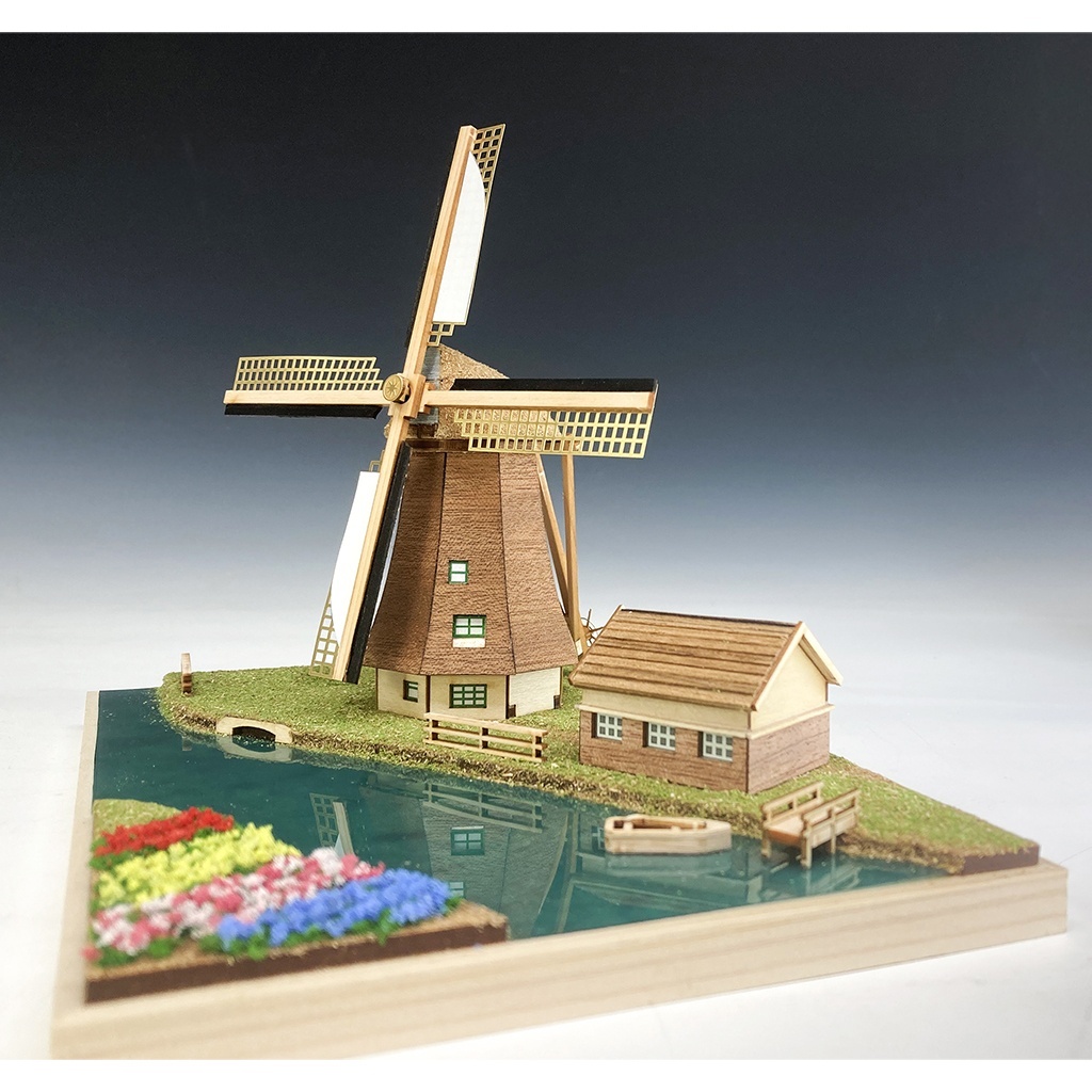 画像: ウッディジョー (NO.324) 1/220 ヨーロッパの街並みシリーズ オランダ キンデルダイク 木製模型 組立キット 