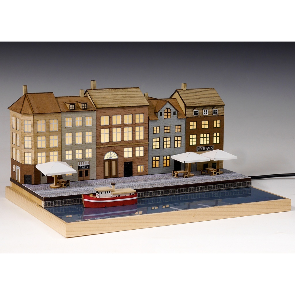 画像: ウッディジョー (NO.325) 1/220 ヨーロッパの街並みシリーズ デンマーク コペンハーゲン 木製模型 組立キット 