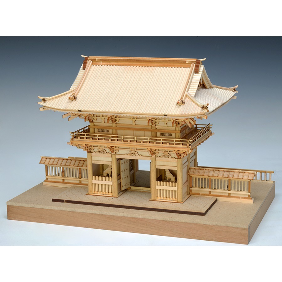 画像: ウッディジョー (NO.288) 1/75 久能山 東照宮 楼門　白木タイプ 木製模型 組立キット 