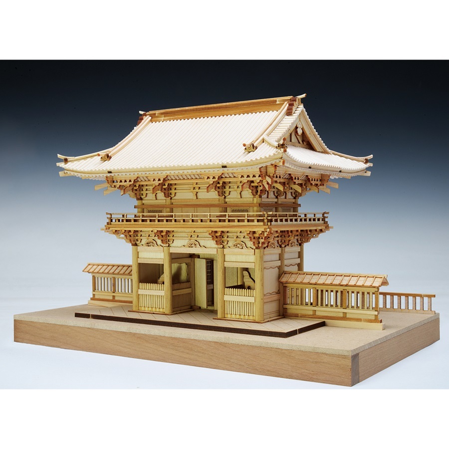 画像: ウッディジョー (NO.288) 1/75 久能山 東照宮 楼門　白木タイプ 木製模型 組立キット 