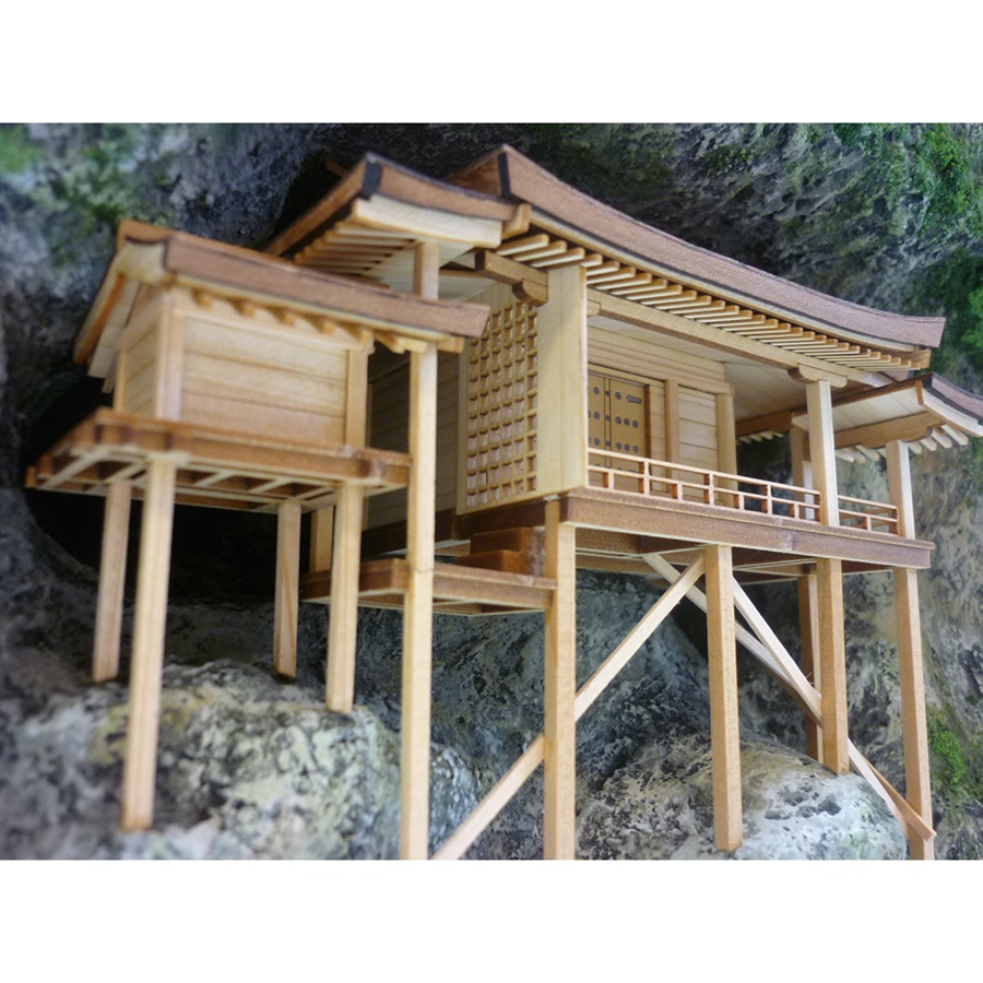 画像: ウッディジョー (NO.352) 1/75 三佛寺 投入堂 木製模型 組立キット 