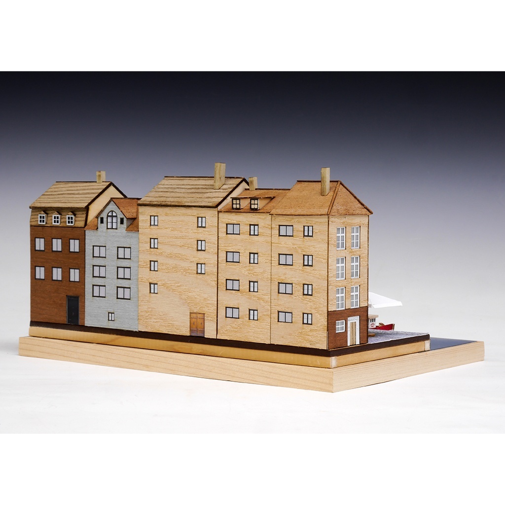 画像: ウッディジョー (NO.325) 1/220 ヨーロッパの街並みシリーズ デンマーク コペンハーゲン 木製模型 組立キット 