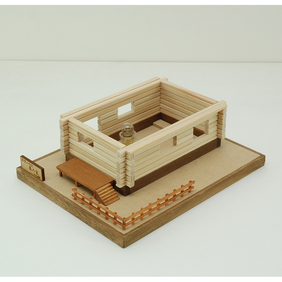 画像: ウッディジョー (NO.370) あかりシリーズ No.2 ログハウス 森の家 木製模型 組立キット 