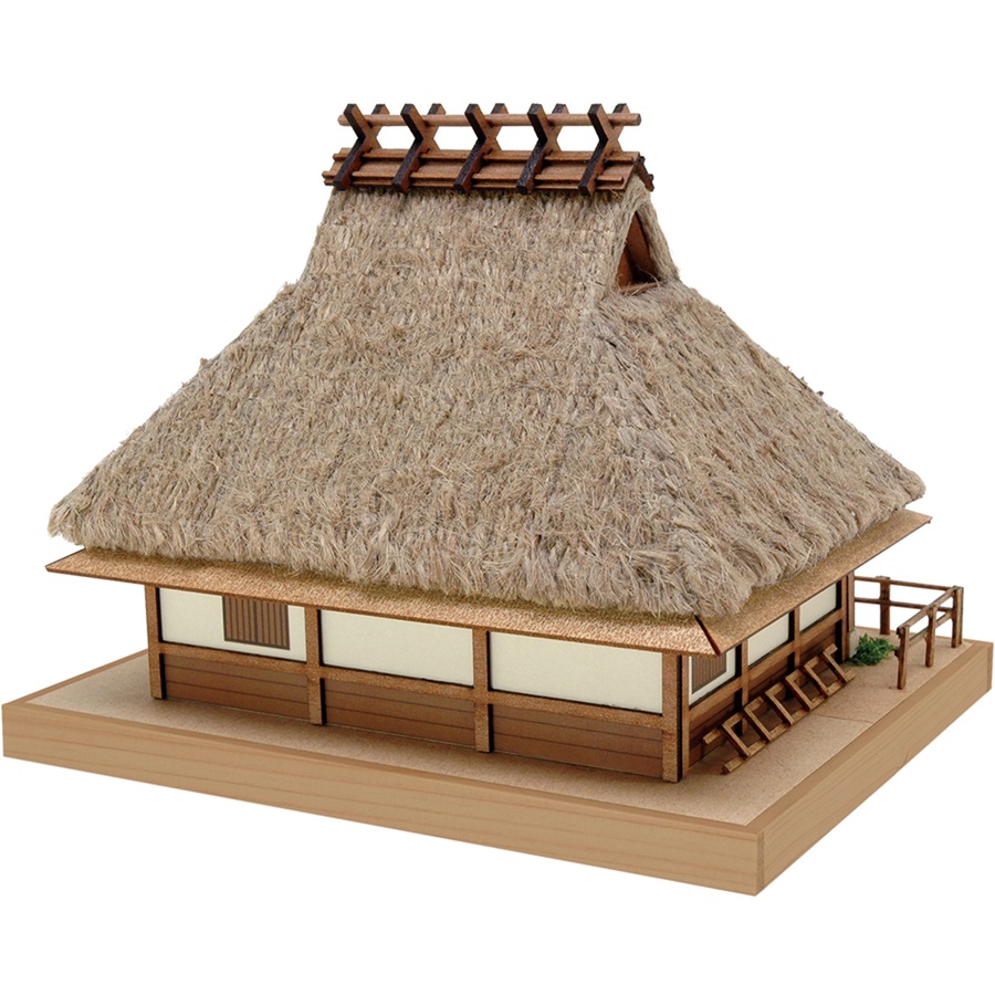 画像: ウッディジョー (NO.368) ミニ建築 No.5 かやぶきの家 木製模型 組立キット 