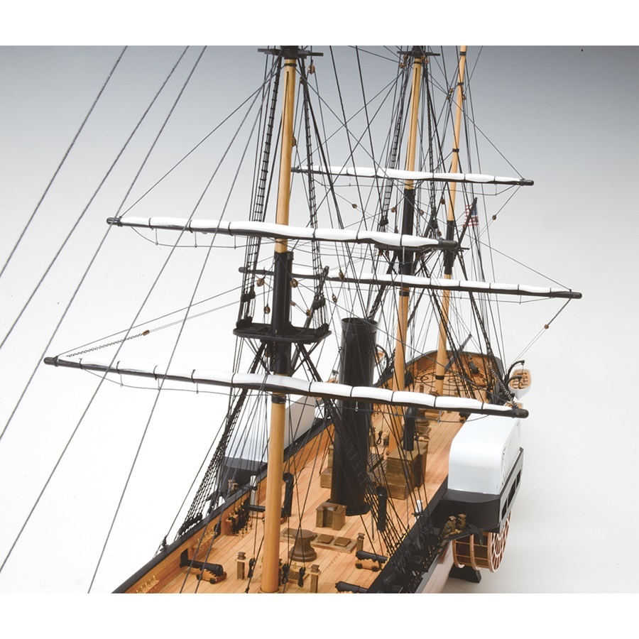 画像: ウッディジョー (NO.182) 1/120 黒船 サスケハナ（縮帆タイプ） 木製模型 組立キット 