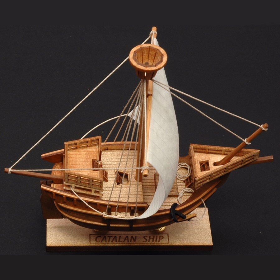 画像: ウッディジョー (NO.804) ミニ帆船 No.4　カタロニア船 木製模型 組立キット