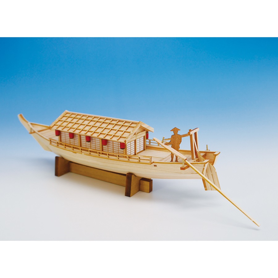 画像: ウッディジョー (NO.666) ミニ和船　屋形船 木製模型 組立キット 