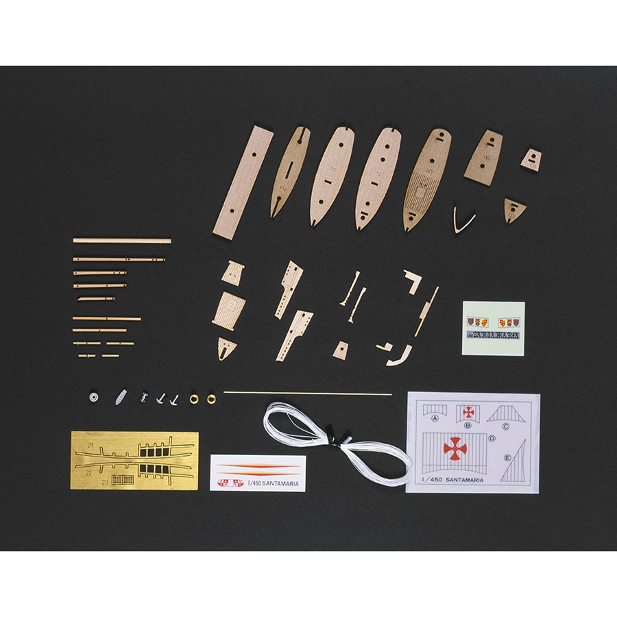 画像: ウッディジョー (NO.668) ボトルシップ No.2 サンタマリア 木製模型 組立キット